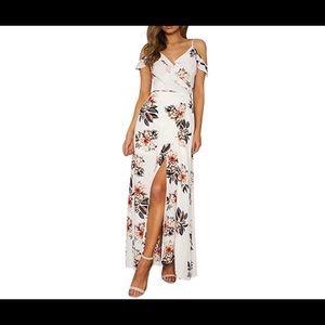 Floral Print Wrap Maxi Dress